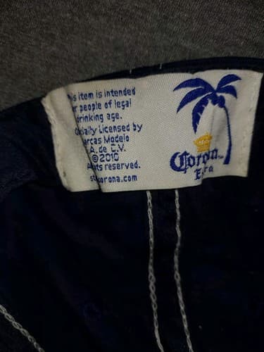 Corona Extra Beer Hat White & Blue Contrast Stitch Cap Cervesa Alcohol - Thumbnail 9