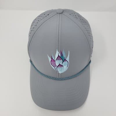 AGAVE Performance Snapback Hat One Size Adjustable Gray Laser Cut Mesh Rope Cap - Thumbnail 3