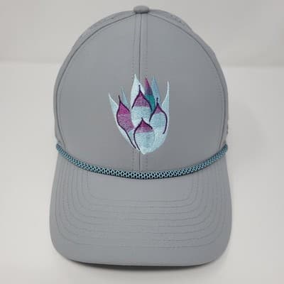 AGAVE Performance Snapback Hat One Size Adjustable Gray Laser Cut Mesh Rope Cap - Thumbnail 2