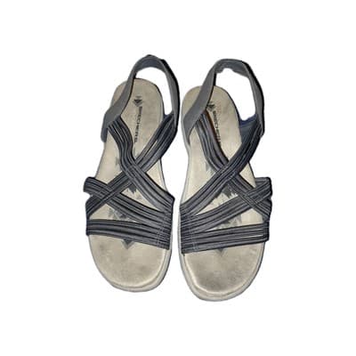 Skechers Womens Reggae Slim Simply Stretch Navy Blue 9 Memory Foam Slingback - Thumbnail 2