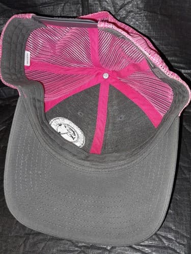 Rain For Rent Logo Mesh Trucker Hat/Cap Snap back Pink & Gray San Antonio - Thumbnail 4