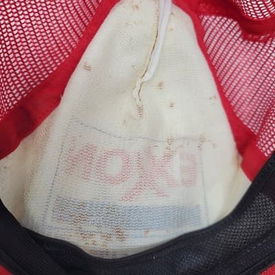 Vintage Exxon Annuitant Club Puff Ball Snapback Trucker Mesh Cap Hat White - Thumbnail 9