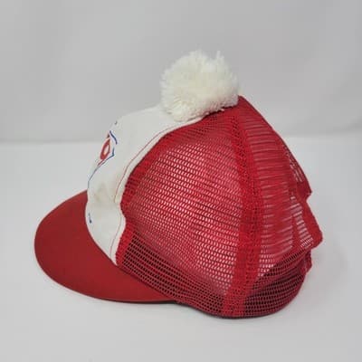 Vintage Exxon Annuitant Club Puff Ball Snapback Trucker Mesh Cap Hat White - Thumbnail 3
