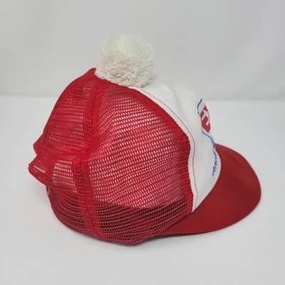 Vintage Exxon Annuitant Club Puff Ball Snapback Trucker Mesh Cap Hat White - Thumbnail 5