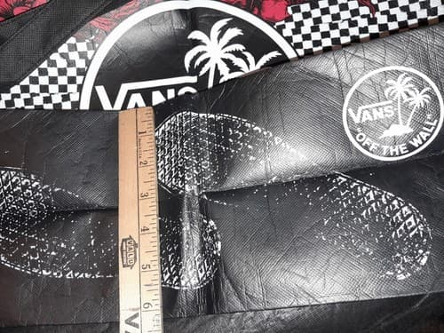 Vans “Off The Wall” Reusable Shopping Tote Bag (White, Red, Black) 12"x17"x6" - Thumbnail 6