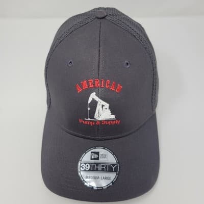 New Era 39THIRTY American Pump & Supply Hat M/L Gray Flex Fit Oilfield Cap - Thumbnail 2