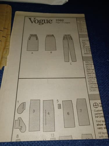 Vtg Vogue 2392 American Designer Calvin Klein 1989 Patterns Skirt Pants 12 14 16 - Thumbnail 2