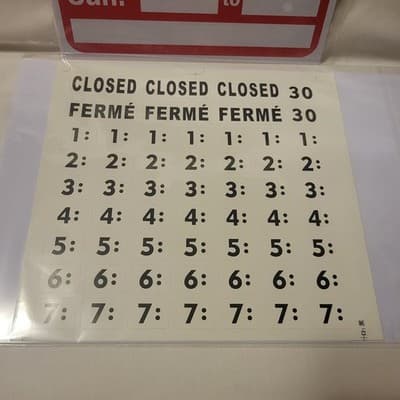 Business Hours Sign Kit 8"x12" with Number Stickers Retail Store Office - Thumbnail 5