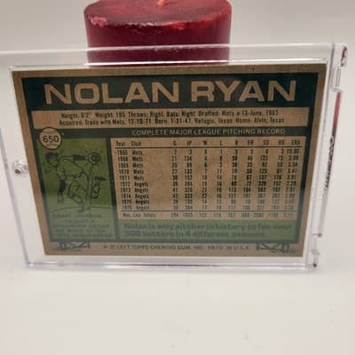 Topps 1977 Nolan Ryan 650 Angels Vintage Baseball Card w/ Screw-down Card Holder - Thumbnail 5