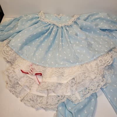 1993 Boots Tyner Good Morning Sugar Britches 3-Pc Blue Doll Dress Outfit 19-21.5 - Thumbnail 8