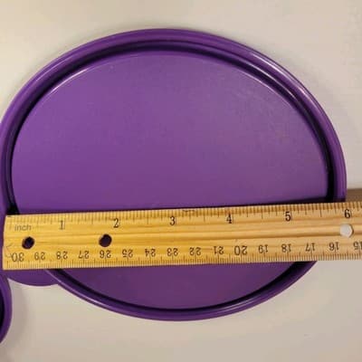 TUPPERWARE Replacement Lid Purple Round 6in Lot of 2 Vintage Kitchen Storage - Thumbnail 6