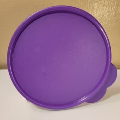 TUPPERWARE Replacement Lid Purple Round 6in Lot of 2 Vintage Kitchen Storage - Thumbnail 2