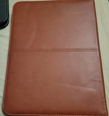 Riviera Associates Leather Zip Portfolio Organizer Business Padfolio Brown - Thumbnail 3