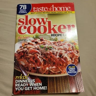 TASTE OF HOME Slow Cooker Recipe Cards Pampered Chef Classics Cookbook Lot of 2 - Thumbnail 2