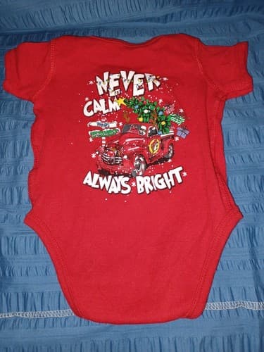 Baby Buc-ees Bodysuit Onies One Piece Size 6 mon Unisex Never Calm Always Bright - Thumbnail 2