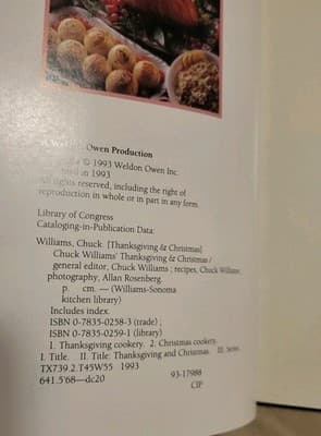 Williams Sonoma Kitchen Library Cookbook Thanksgiving & Christmas Chuck Williams - Thumbnail 5
