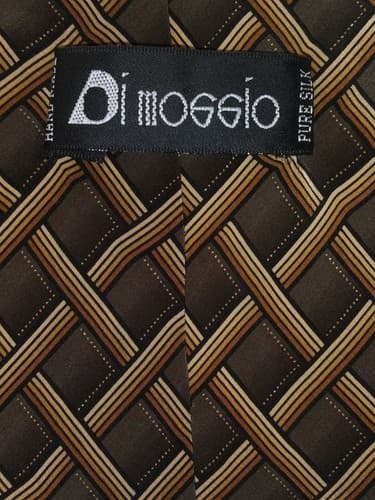 DiMoggio Hand Made 100% Silk Tie Black, Beige & Gray 59 1/2"L & 4"W Handmade - Thumbnail 5