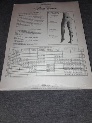 Worthington Sheer Caress 20 Pantyhose Off Black Size Long Extra Sheer Support - Thumbnail 5