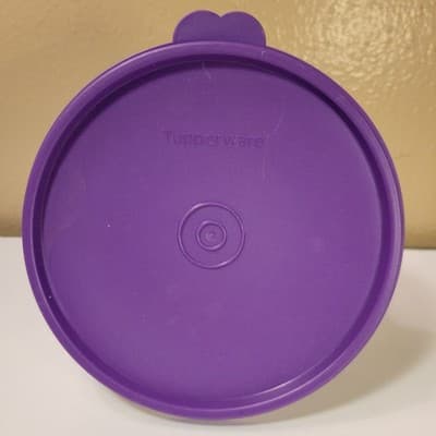 TUPPERWARE Replacement Lid 6793A-1 Purple Round Plastic Snap On 5in Vintage - Image 1