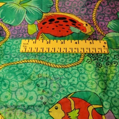 Tropical Fish Print Sarong Wrap Scarf Bright Beach Cover-Up 71"x45.5" - Thumbnail 4