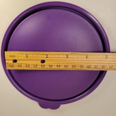 TUPPERWARE Replacement Lid 6793A-1 Purple Round Plastic Snap On 5in Vintage - Thumbnail 6