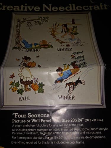 Four Seasons Sultana Creative Needlecraft Kit Spring Summer Fall Winter 32105 - Image 1
