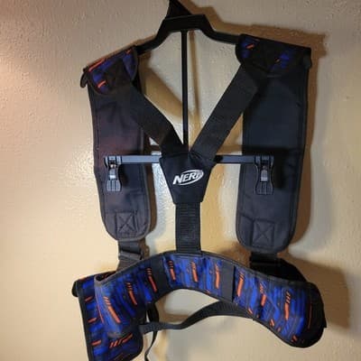 Nerf Elite Tactical Harness Vest 2017 Blue Orange Black Adjustable Gear Strap - Thumbnail 7