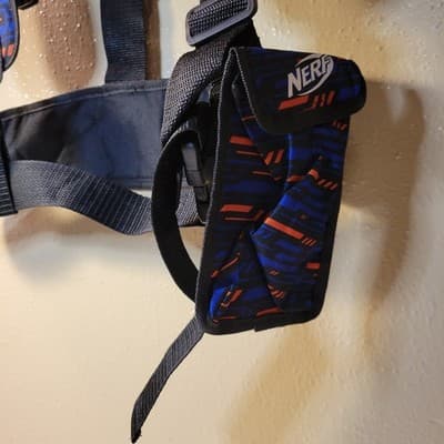 Nerf Elite Tactical Harness Vest 2017 Blue Orange Black Adjustable Gear Strap - Thumbnail 3