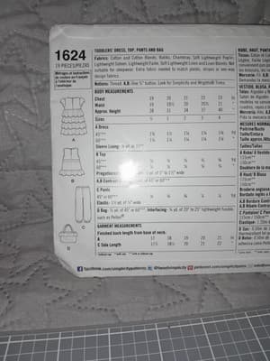 Simplicity 1624 Pattern Dress Top Pants Purse Toddler 1/2 - 4 CYNTHIA ROWLEY - Thumbnail 4