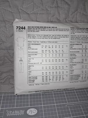 Simplicity 7244 Easy Womens Tank Top And Pants Size 8-20 New Uncut 90s Vintage - Thumbnail 3