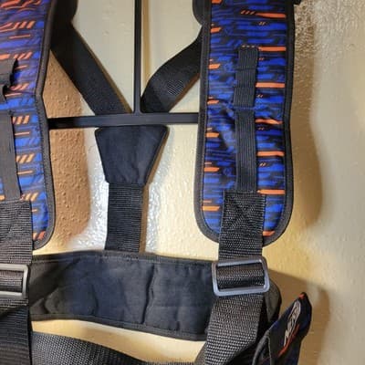 Nerf Elite Tactical Harness Vest 2017 Blue Orange Black Adjustable Gear Strap - Thumbnail 4