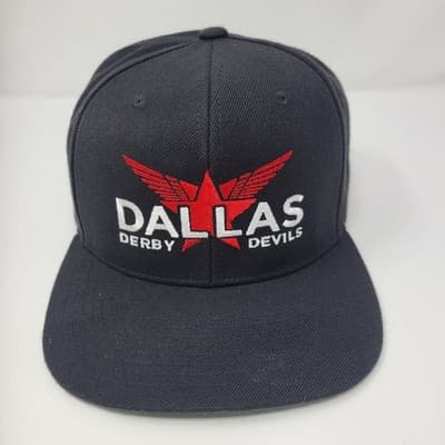 Dallas Derby Devils DDD Black Snapback Hat Yupoong The Classics Flat Bill Cap - Image 1