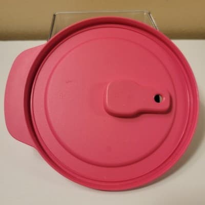 TUPPERWARE Round Replacement Lid Pink Vented 7372A-6 Snap On Plastic 6in - Thumbnail 2