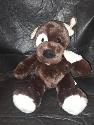 Brown Dog w/Patch Around Eye 12" BABW Build A Bear Workshop Plush - Thumbnail 3