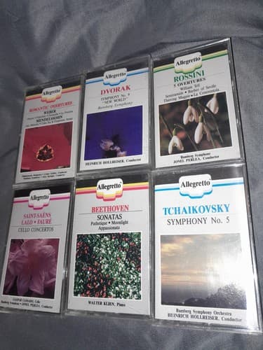 VTG Allegretto Music Masters Cassette Tapes Lot of 6 - Beethoven Rossini Dvorak - Thumbnail 4