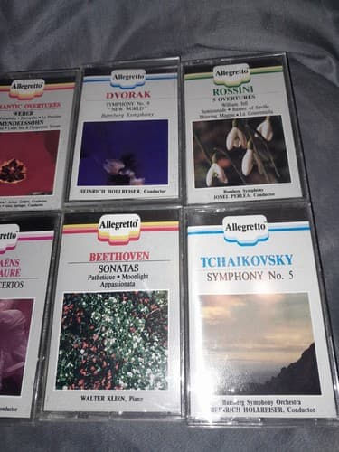 VTG Allegretto Music Masters Cassette Tapes Lot of 6 - Beethoven Rossini Dvorak - Thumbnail 6