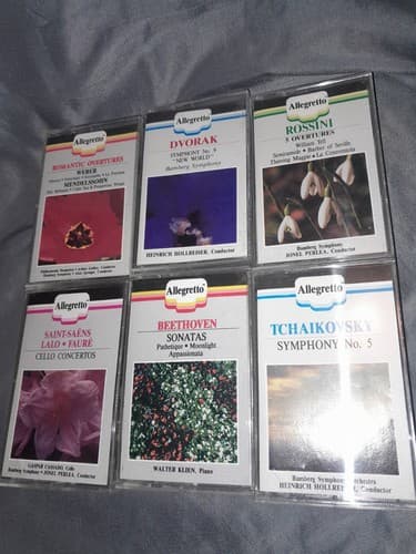 VTG Allegretto Music Masters Cassette Tapes Lot of 6 - Beethoven Rossini Dvorak - Thumbnail 3