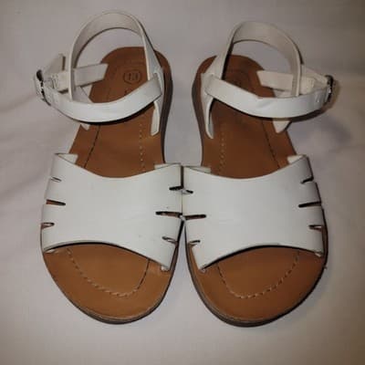 Cat & Jack White Ankle Strap Sandals Kids Size 13 Girl Summer Shoes - Image 1