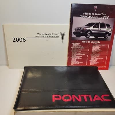 2006 Pontiac Montana SV6 Owner’s Manual Set w/ Case & Warranty Book OEM - Image 1
