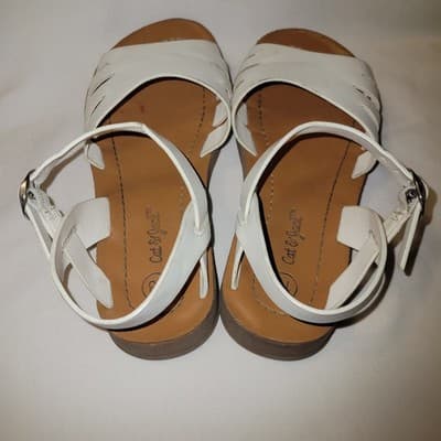 Cat & Jack White Ankle Strap Sandals Kids Size 13 Girl Summer Shoes - Thumbnail 4