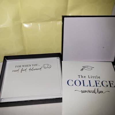 The Little College Survival Box Gift Set with 20 Cards Student Care Package - Thumbnail 3