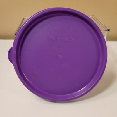 TUPPERWARE Purple Replacement Lid 5227A-4 Round Vintage Container 4.25in - Image 1