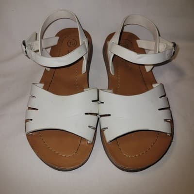 Cat & Jack White Ankle Strap Sandals Kids Size 13 Girl Summer Shoes - Thumbnail 2