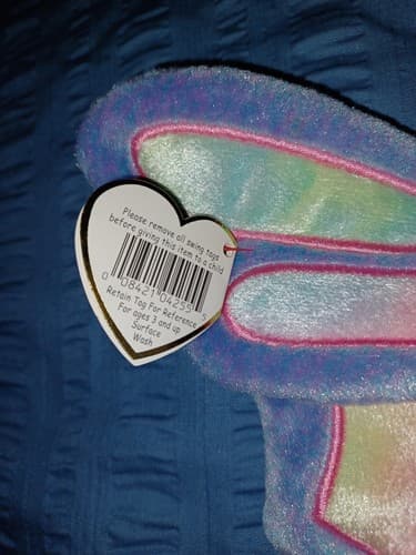 TY Beanie Babie Flitter the Butterfly Plush Toy - Pink/Purple 10" Wing Span - Thumbnail 5