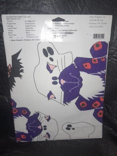 Daisy Kingdom No-Sew Fabric Applique Ghost Cat Halloween - Thumbnail 4