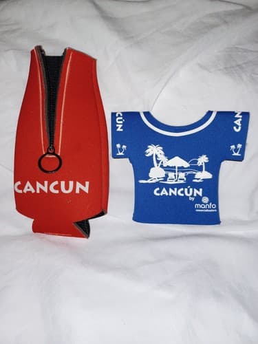 Cancun Manfo Beer Bottle Koozy Koozie Zipper & shirt style - Thumbnail 2