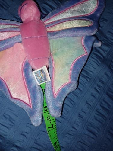 TY Beanie Babie Flitter the Butterfly Plush Toy - Pink/Purple 10" Wing Span - Thumbnail 7