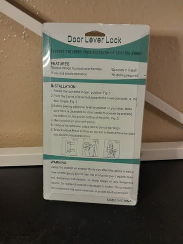 Durable Door Lever Lock (2 Pack White) Child Proof Doors and Handles Tools Free - Thumbnail 4