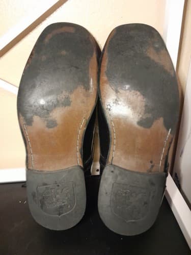 Stacy Adams Men's Black Leather Oxford Size 12 W Square Toe Lace-up Broken In - Thumbnail 10