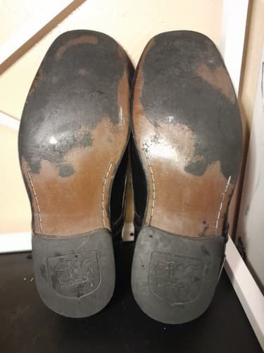 Stacy Adams Men's Black Leather Oxford Size 12 W Square Toe Lace-up Broken In - Thumbnail 9